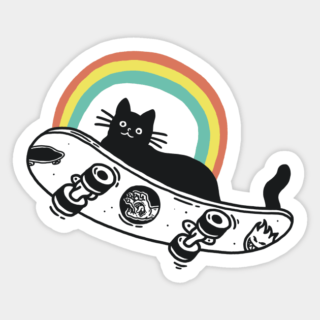 Jumping Cat Sticker by prawidana
